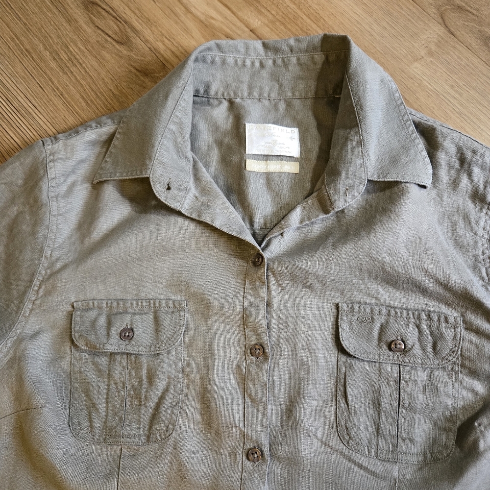 Basefield women's linen shirt with two pockets, super soft, XXL